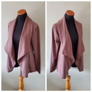 Necessary Clothing L Normcore Office Drapey Soft Jersey Knit Full Zip Cardigan